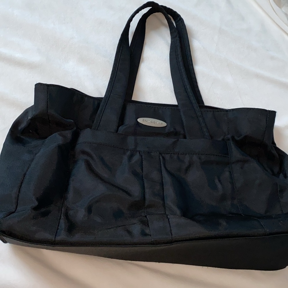 Large Canvas Tote Bag - Utility with 2 Front Pockets and Laptop Sleeve